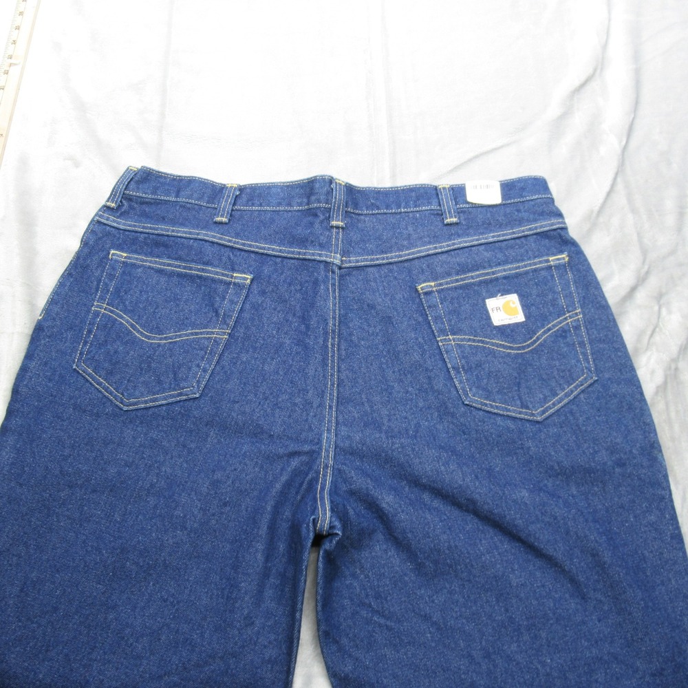 Carhartt FR Jeans Mens 40x34 Relaxed Bootcut Flame Resistant Work Blue Denim NEW - Picture 10 of 12